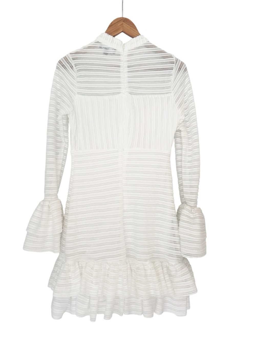 Lulus For Always White Ruffled Long Sleeve Dress L - Picture 12 of 12